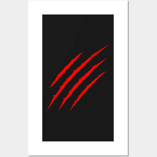 Red animal claws Posters and Art